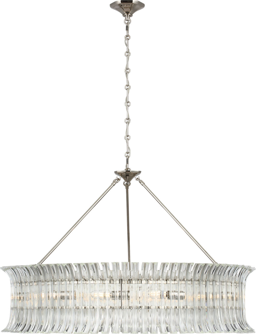 Rhine 36" Ring Chandelier | Polished Nickel | Crystal