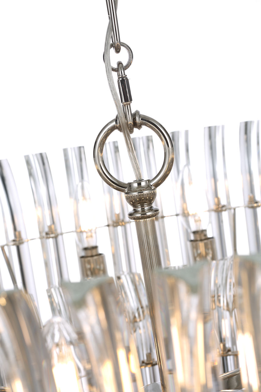 Rhine 34" Three Tier Chandelier | Polished Nickel | Crystal