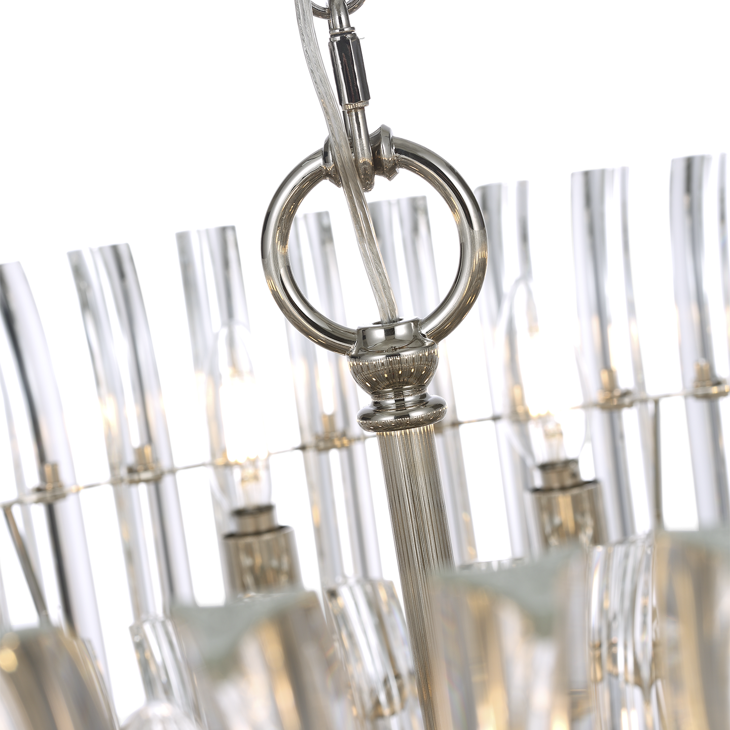Rhine 34" Three Tier Chandelier | Polished Nickel | Crystal