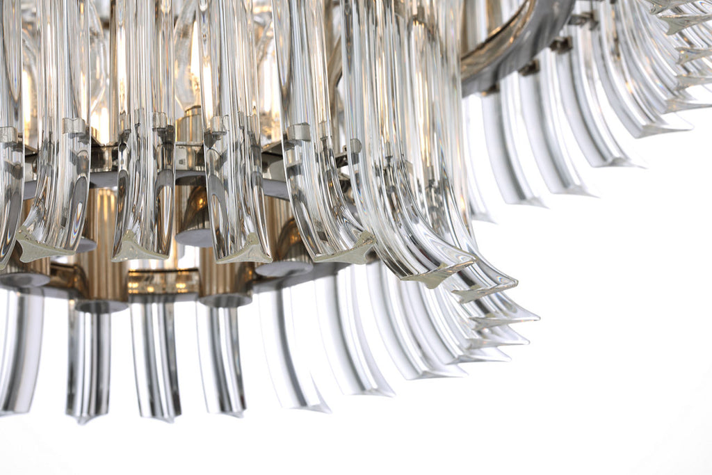 Rhine 34" Three Tier Chandelier | Polished Nickel | Crystal