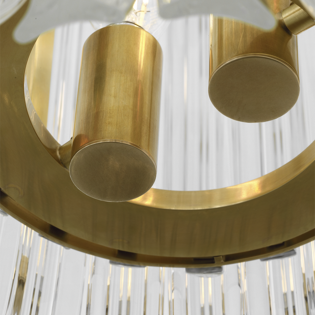 Rhine 12" Pendant | Hand-Rubbed Antique Brass | Crystal