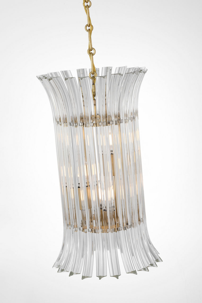 Rhine 12" Pendant | Hand-Rubbed Antique Brass | Crystal