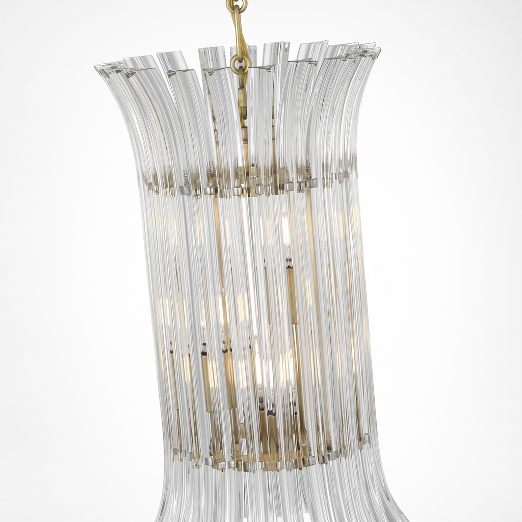 Rhine 12" Pendant | Hand-Rubbed Antique Brass | Crystal