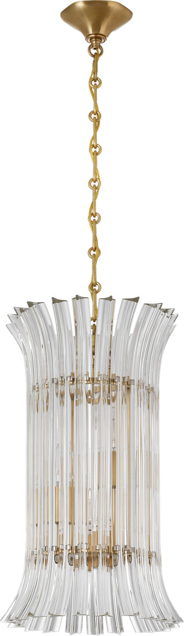 Rhine 12" Pendant | Hand-Rubbed Antique Brass | Crystal