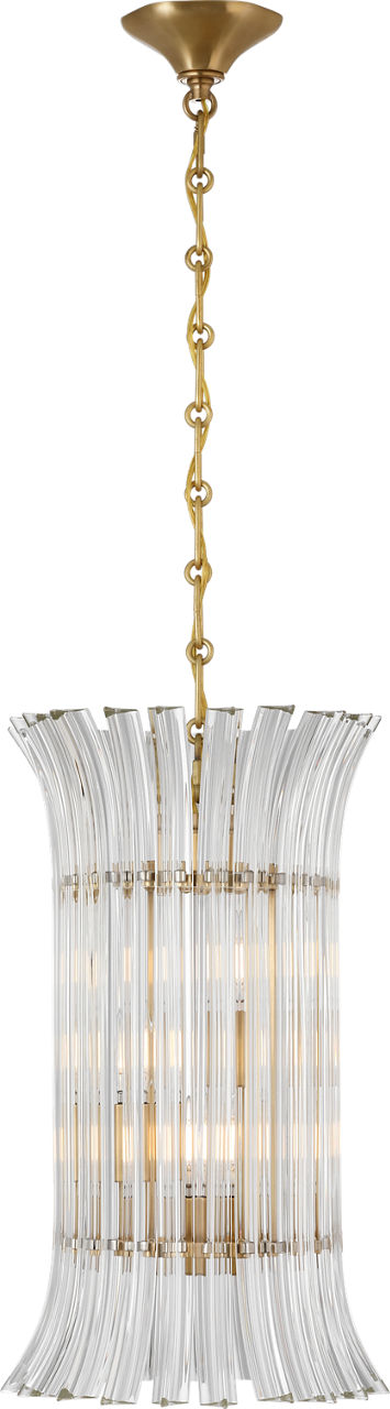 Rhine 12" Pendant | Hand-Rubbed Antique Brass | Crystal