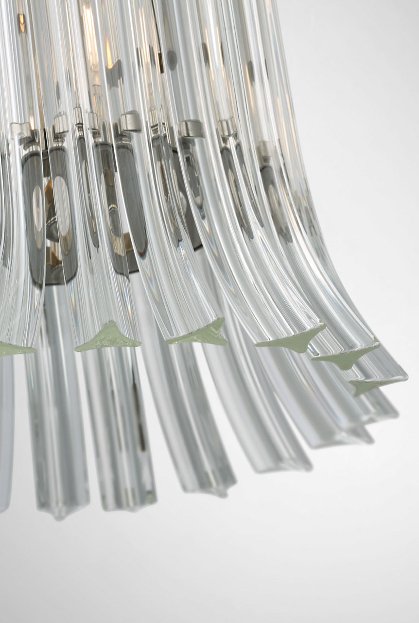 Rhine 12" Pendant | Polished Nickel | Crystal