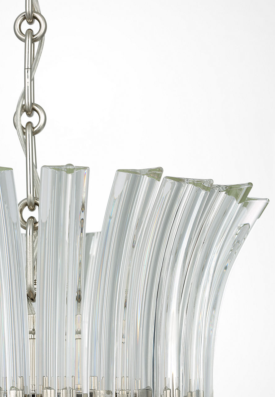 Rhine 12" Pendant | Polished Nickel | Crystal