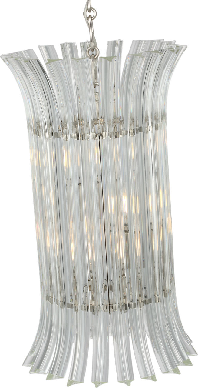 Rhine 12" Pendant | Polished Nickel | Crystal