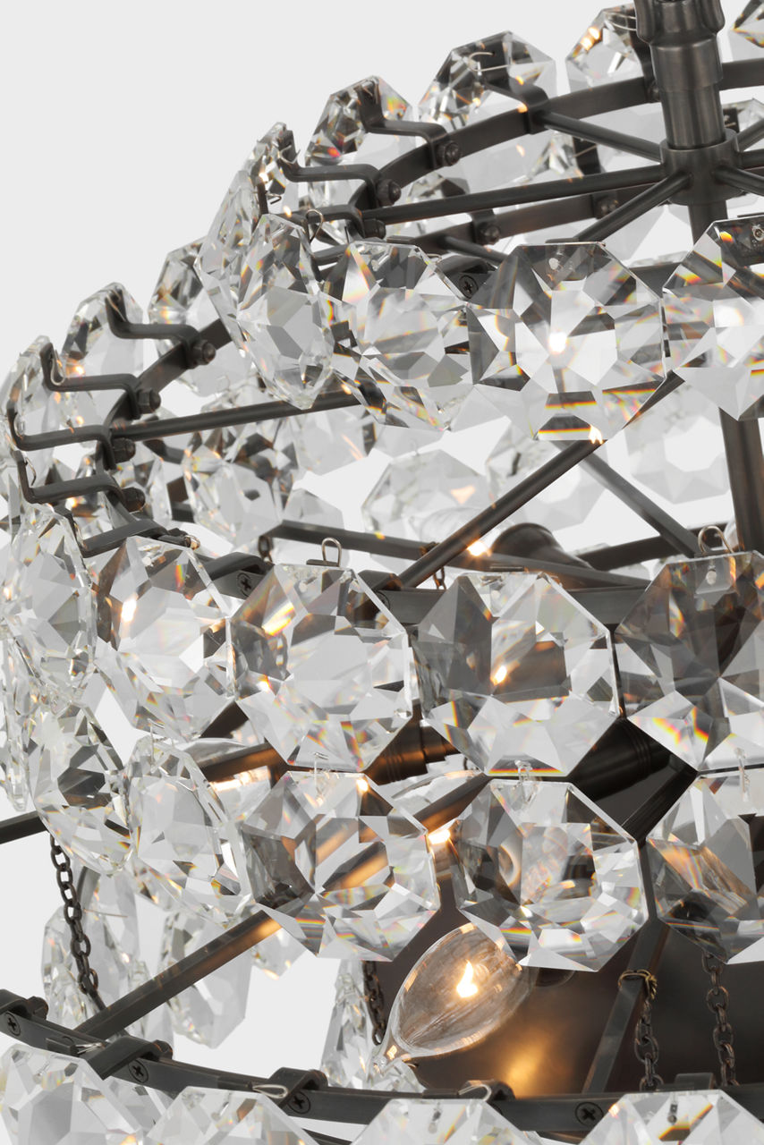Sanger Small Chandelier | Bronze | Crystal