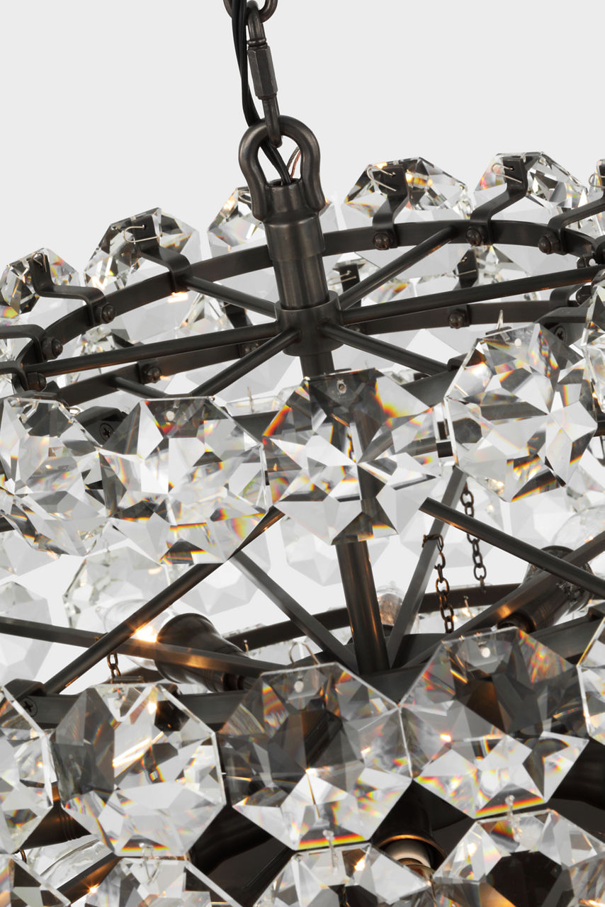 Sanger Small Chandelier | Bronze | Crystal