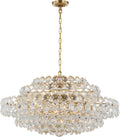 Sanger Large Chandelier | Hand-Rubbed Antique Brass | Crystal