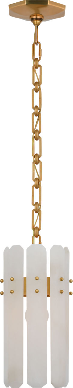 Bonnington Small Pendant | Hand-Rubbed Antique Brass | Alabaster