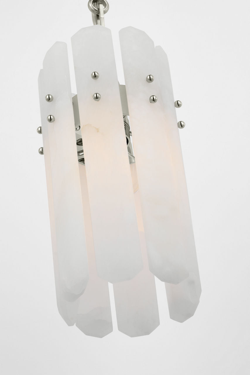 Bonnington Small Pendant | Polished Nickel | Alabaster