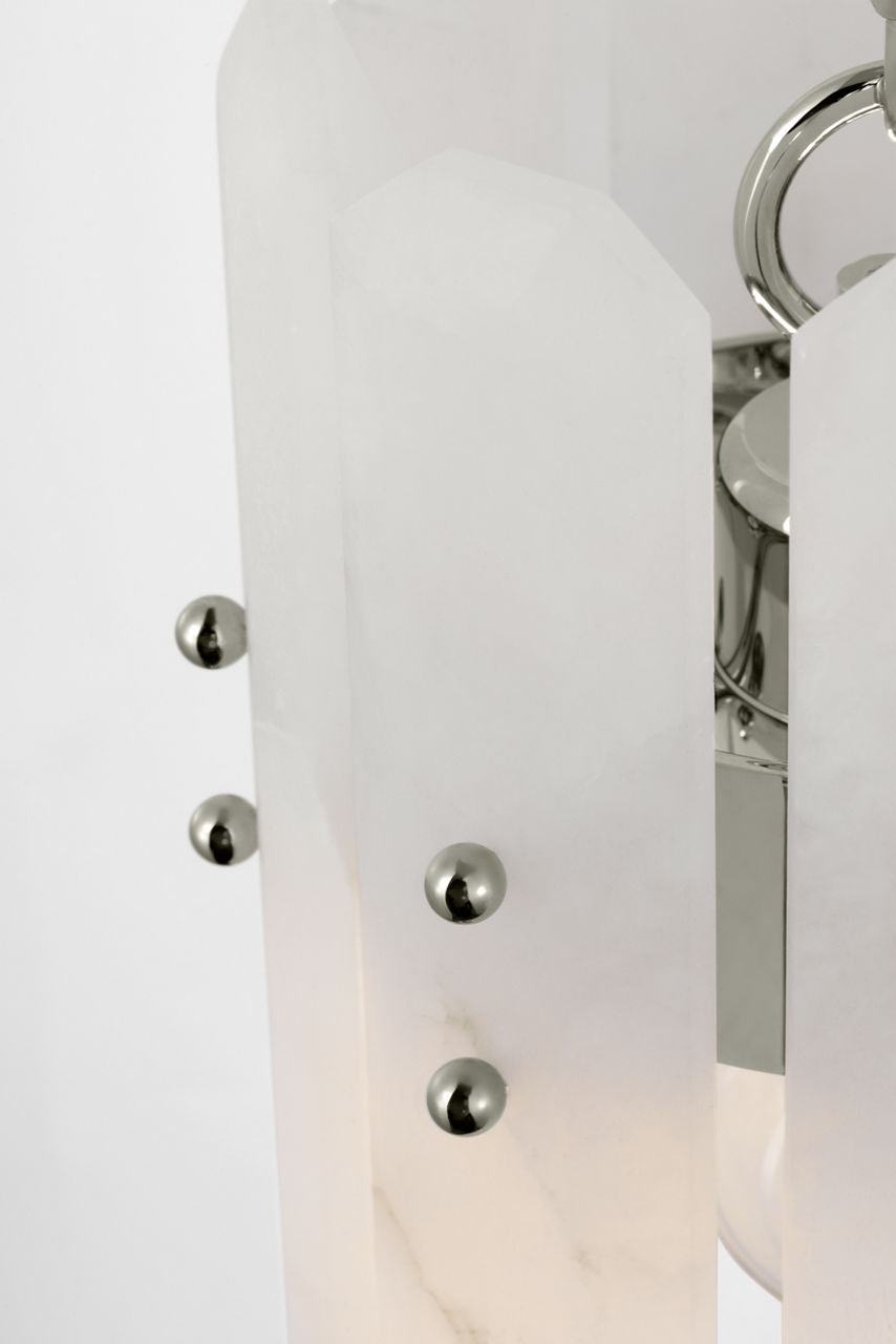 Bonnington Small Pendant | Polished Nickel | Alabaster