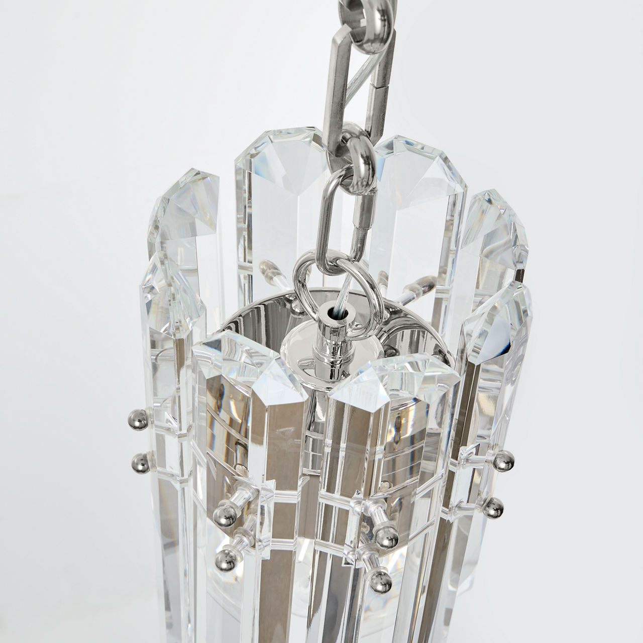 Bonnington Small Pendant | Polished Nickel | Crystal