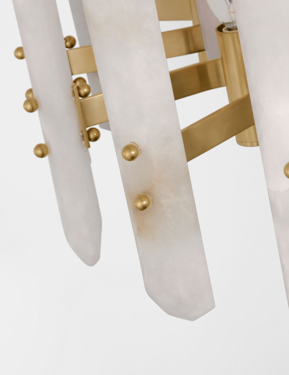 Bonnington Small Chandelier | Hand-Rubbed Antique Brass | Alabaster