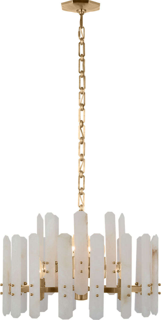Bonnington Small Chandelier | Hand-Rubbed Antique Brass | Alabaster