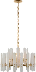 Bonnington Small Chandelier | Hand-Rubbed Antique Brass | Alabaster
