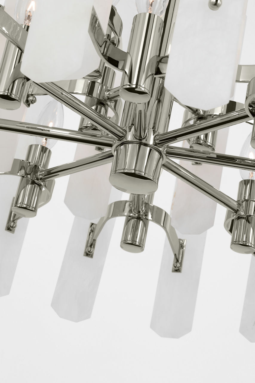 Bonnington Small Chandelier | Polished Nickel | Alabaster