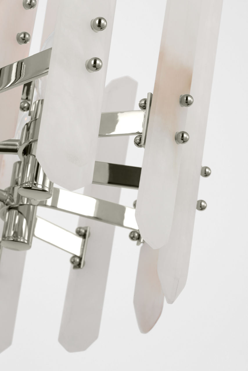 Bonnington Small Chandelier | Polished Nickel | Alabaster