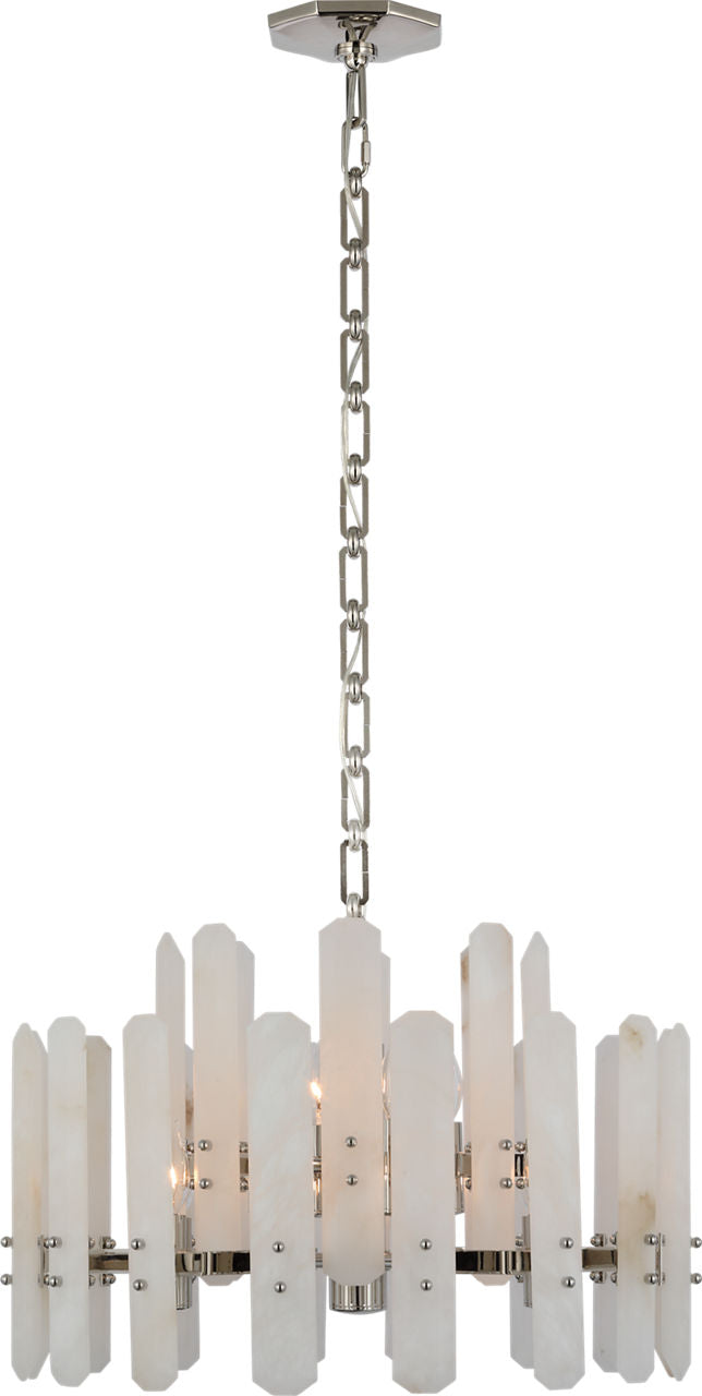 Bonnington Small Chandelier | Polished Nickel | Alabaster