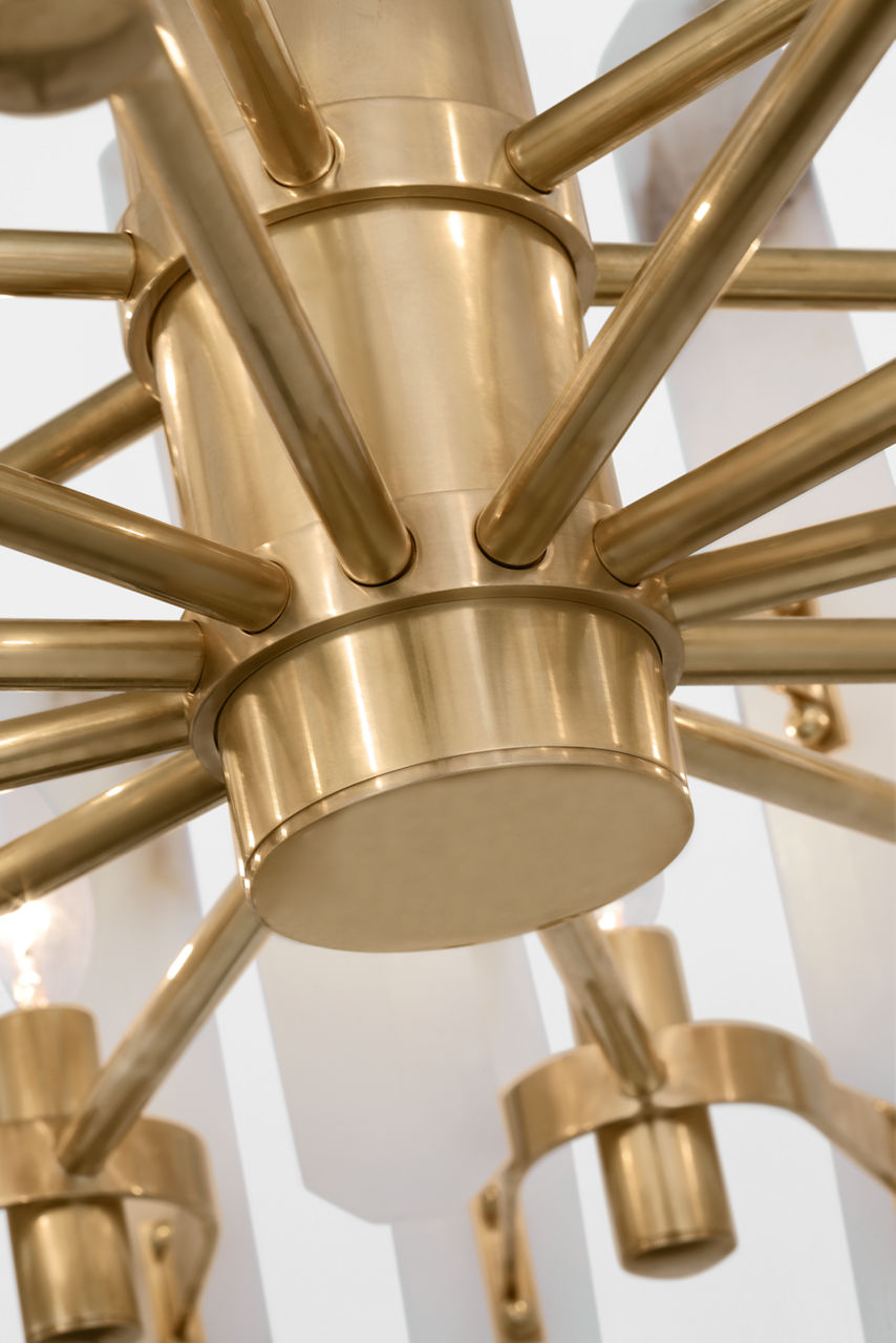 Bonnington Large Chandelier | Hand-Rubbed Antique Brass | Alabaster
