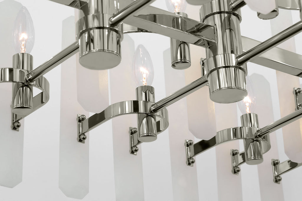 Bonnington Large Linear Chandelier | Polished Nickel | Alabaster