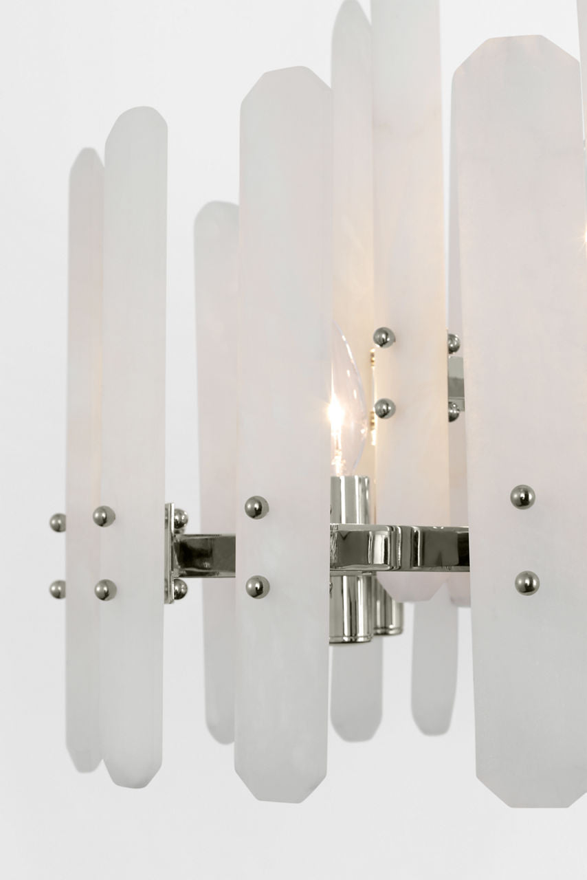 Bonnington Large Linear Chandelier | Polished Nickel | Alabaster
