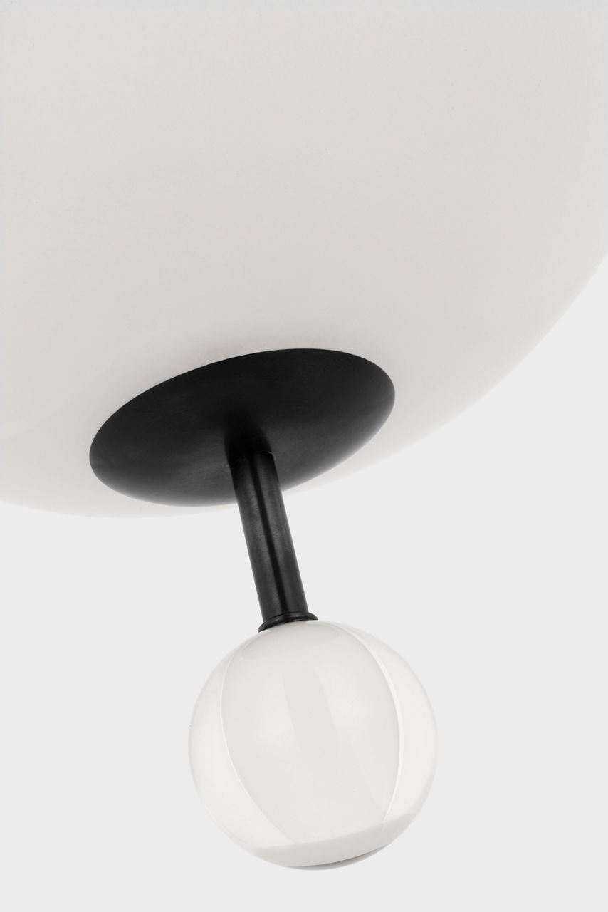 Brisa 13" Uplight Pendant | Bronze | White Strie Glass