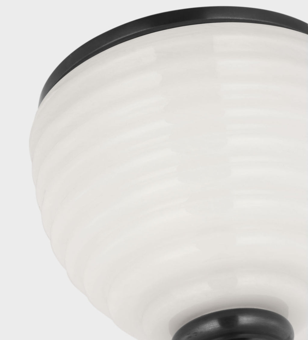 Brisa 13" Uplight Pendant | Bronze | White Strie Glass