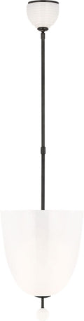 Brisa 13" Uplight Pendant | Bronze | White Strie Glass