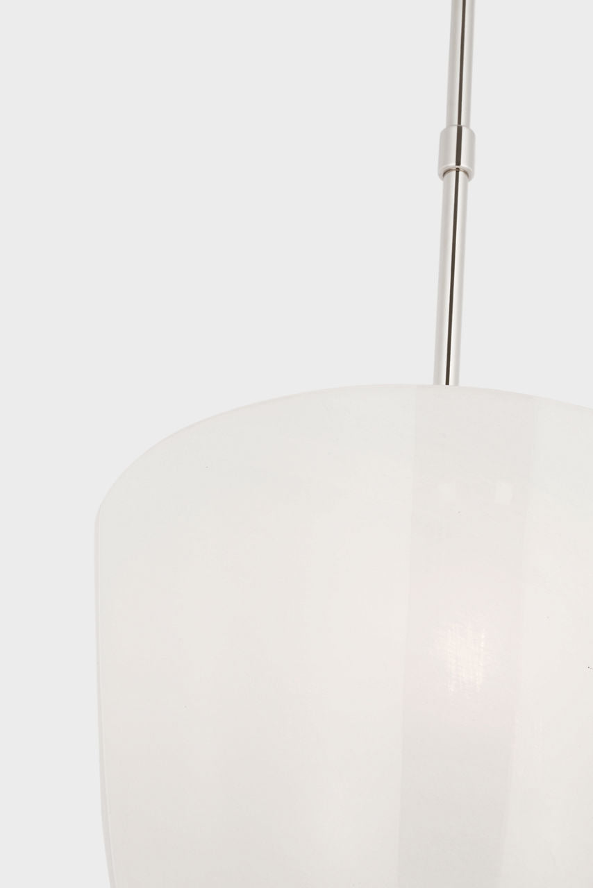 Brisa 13" Uplight Pendant | Polished Nickel | White Strie Glass