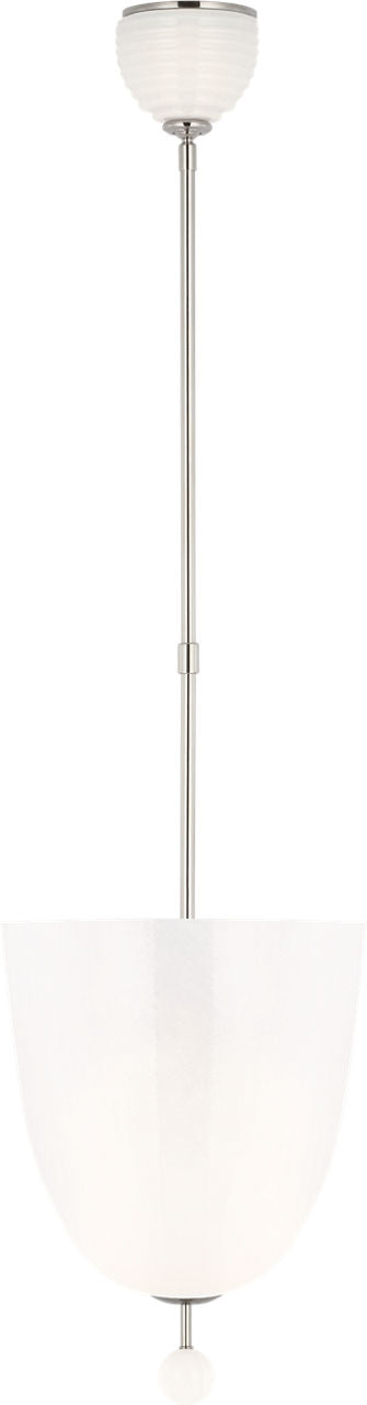Brisa 13" Uplight Pendant | Polished Nickel | White Strie Glass
