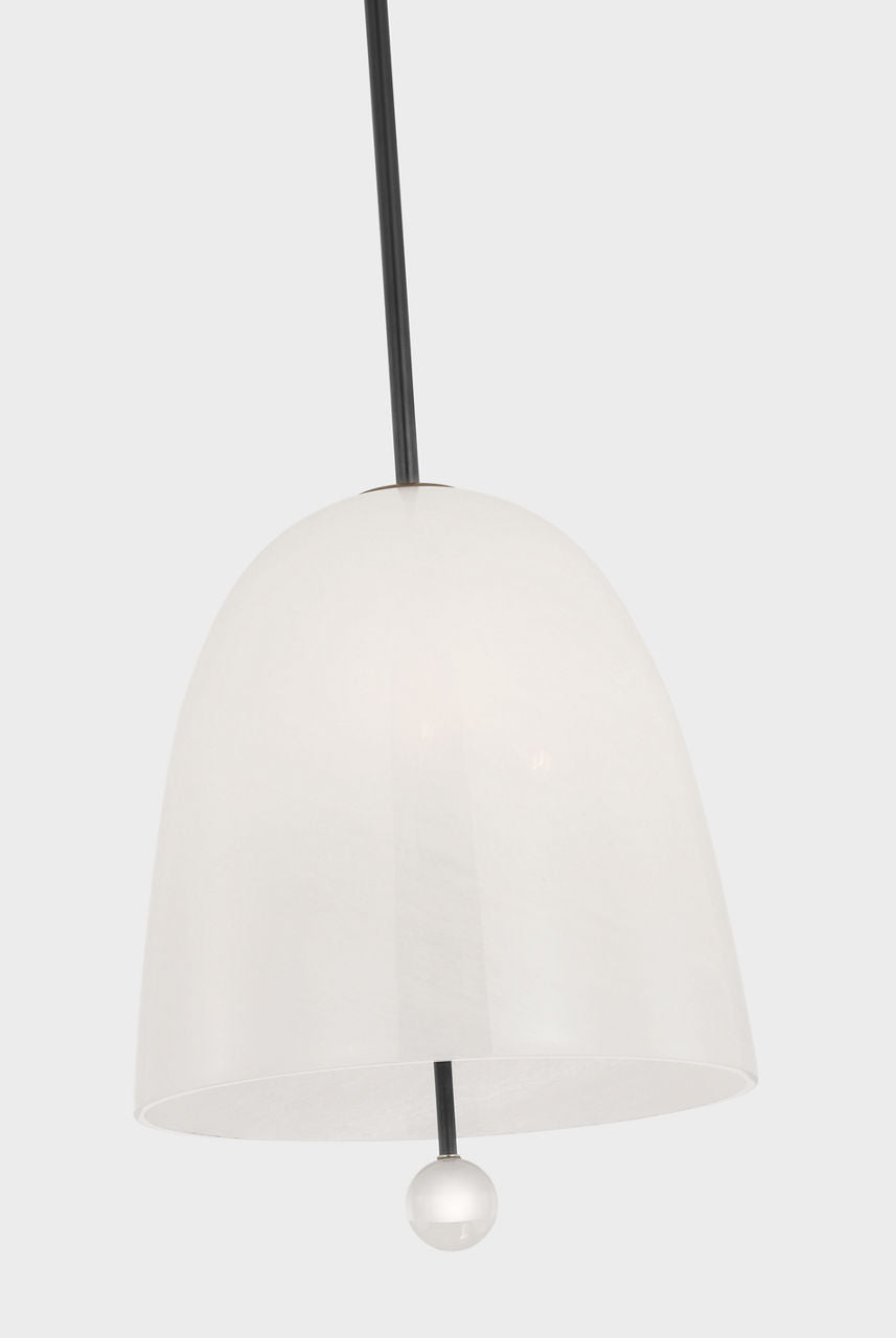 Brisa 13" Pendant | Bronze | White Strie Glass