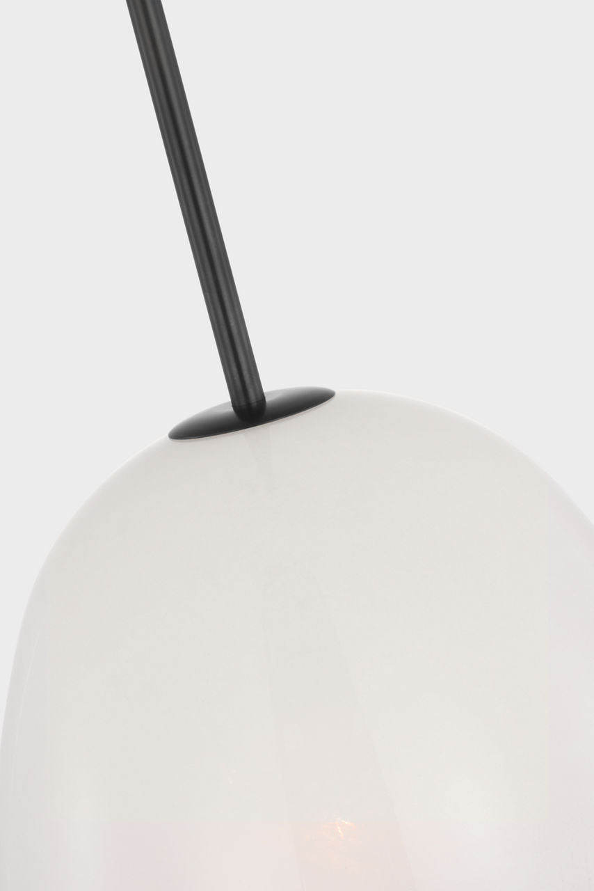 Brisa 13" Pendant | Bronze | White Strie Glass