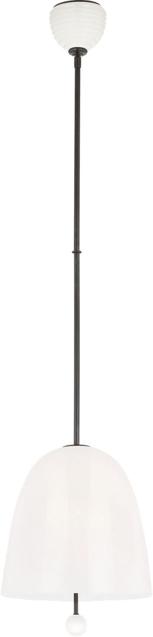 Brisa 13" Pendant | Bronze | White Strie Glass