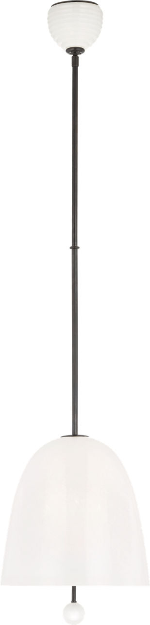 Brisa 13" Pendant | Bronze | White Strie Glass