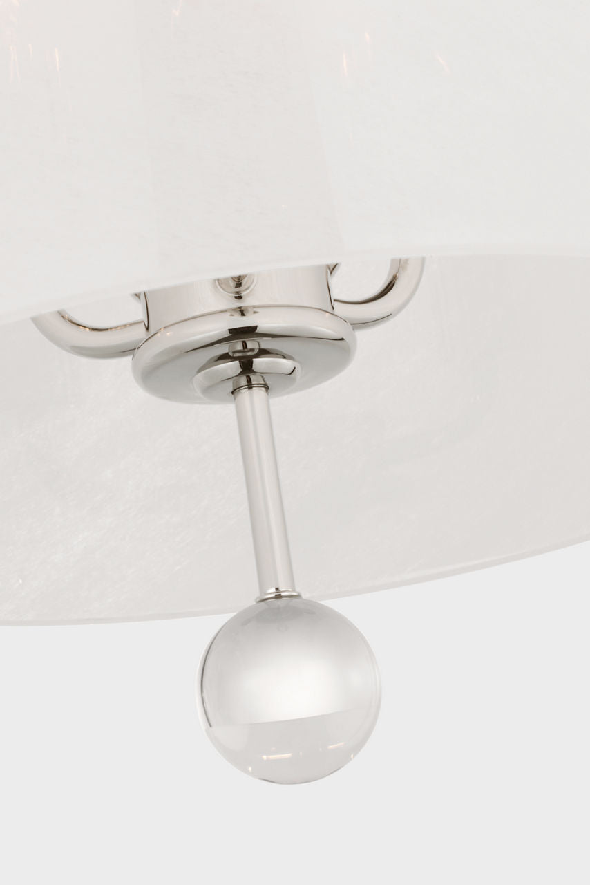 Brisa 13" Pendant | Polished Nickel | White Strie Glass