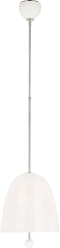 Brisa 13" Pendant | Polished Nickel | White Strie Glass