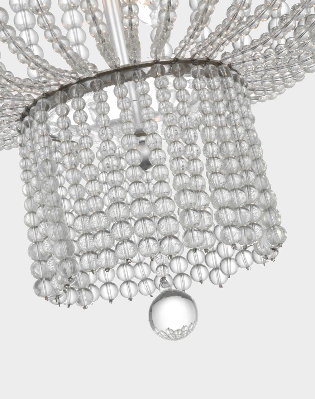 Jacqueline 46" Basket Chandelier | Burnished Silver Leaf | Clear Glass