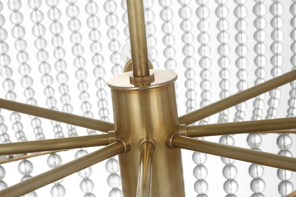 Jacqueline 46" Basket Chandelier | Hand-Rubbed Antique Brass | Clear Glass
