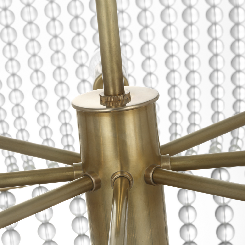 Jacqueline 46" Basket Chandelier | Hand-Rubbed Antique Brass | Clear Glass