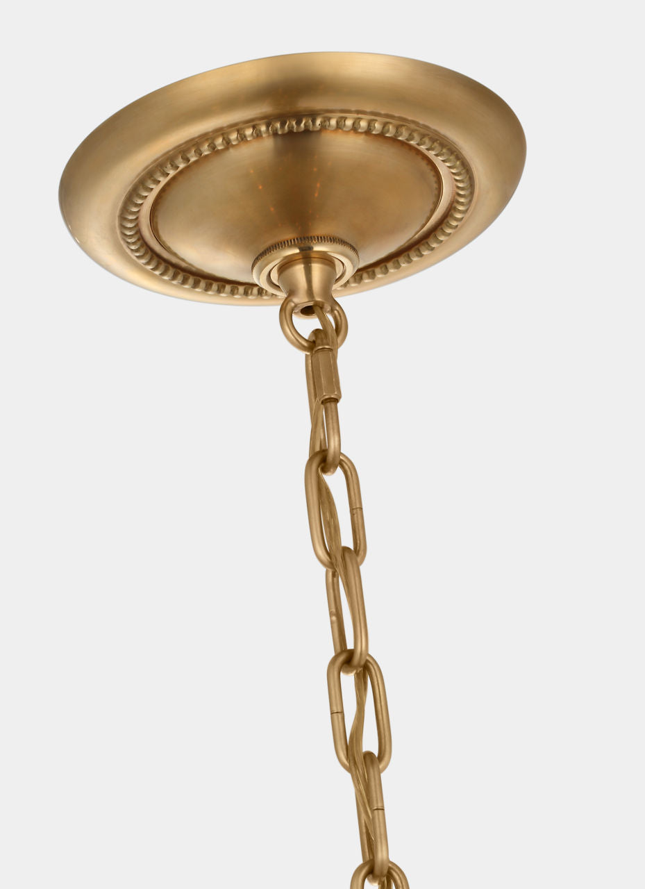 Jacqueline 46" Basket Chandelier | Hand-Rubbed Antique Brass | Clear Glass