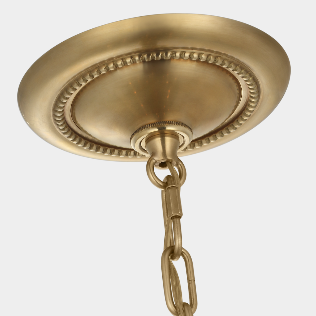Jacqueline 46" Basket Chandelier | Hand-Rubbed Antique Brass | Clear Glass