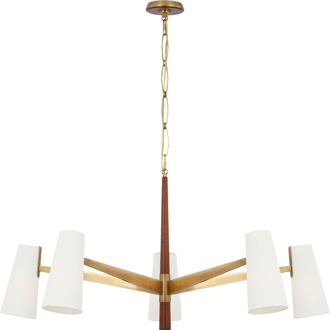Olina 10" Sconce | Hand-Rubbed Antique Brass and Mahogany | Linen Shade