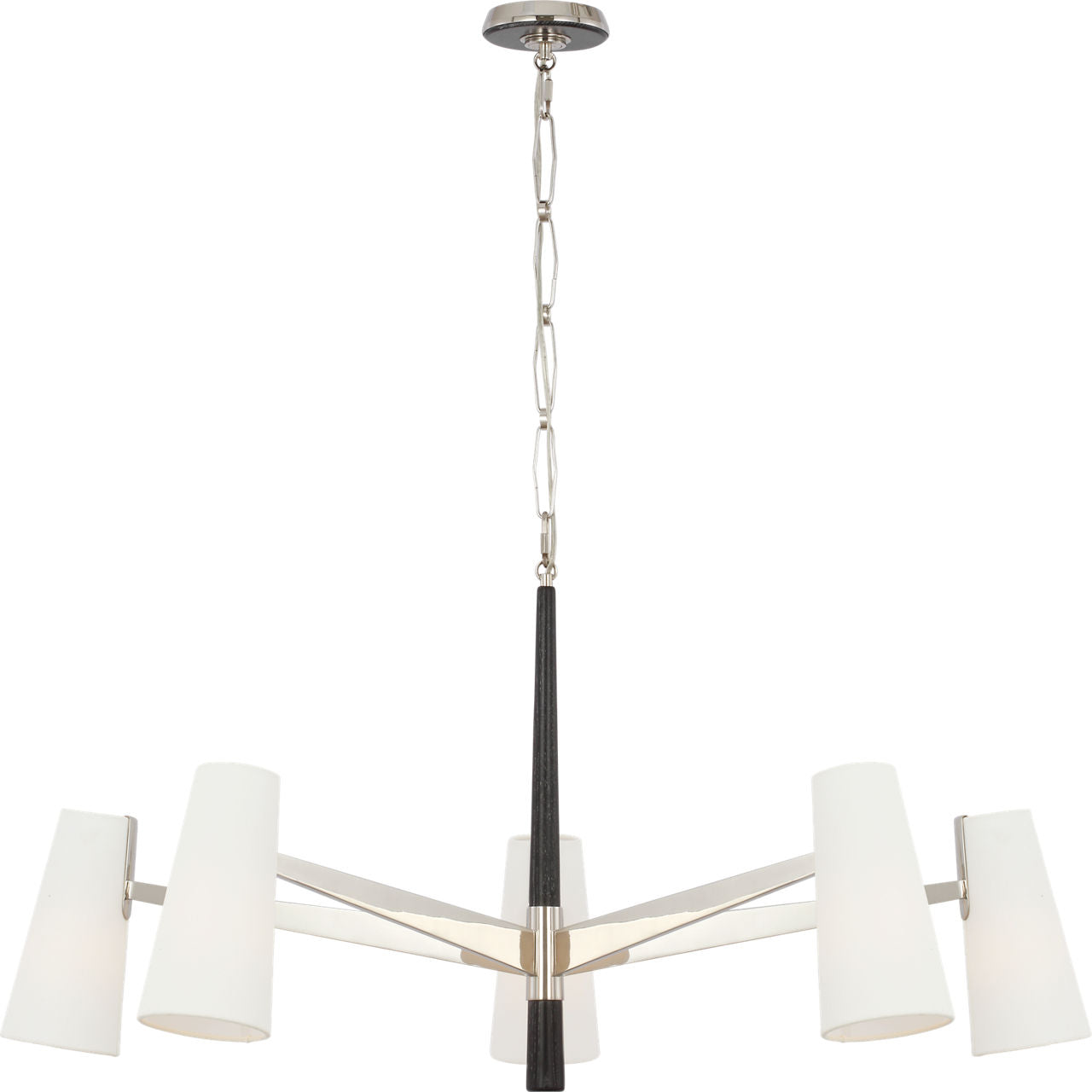 Olina 10" Sconce | Polished Nickel and Ebony | Linen Shade