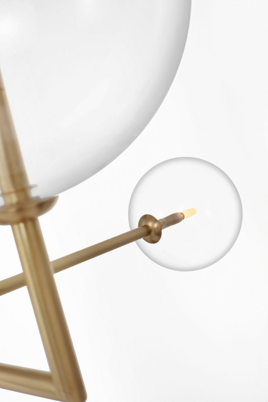 Linnea 59" Chandelier | Hand-Rubbed Antique Brass | Clear Glass