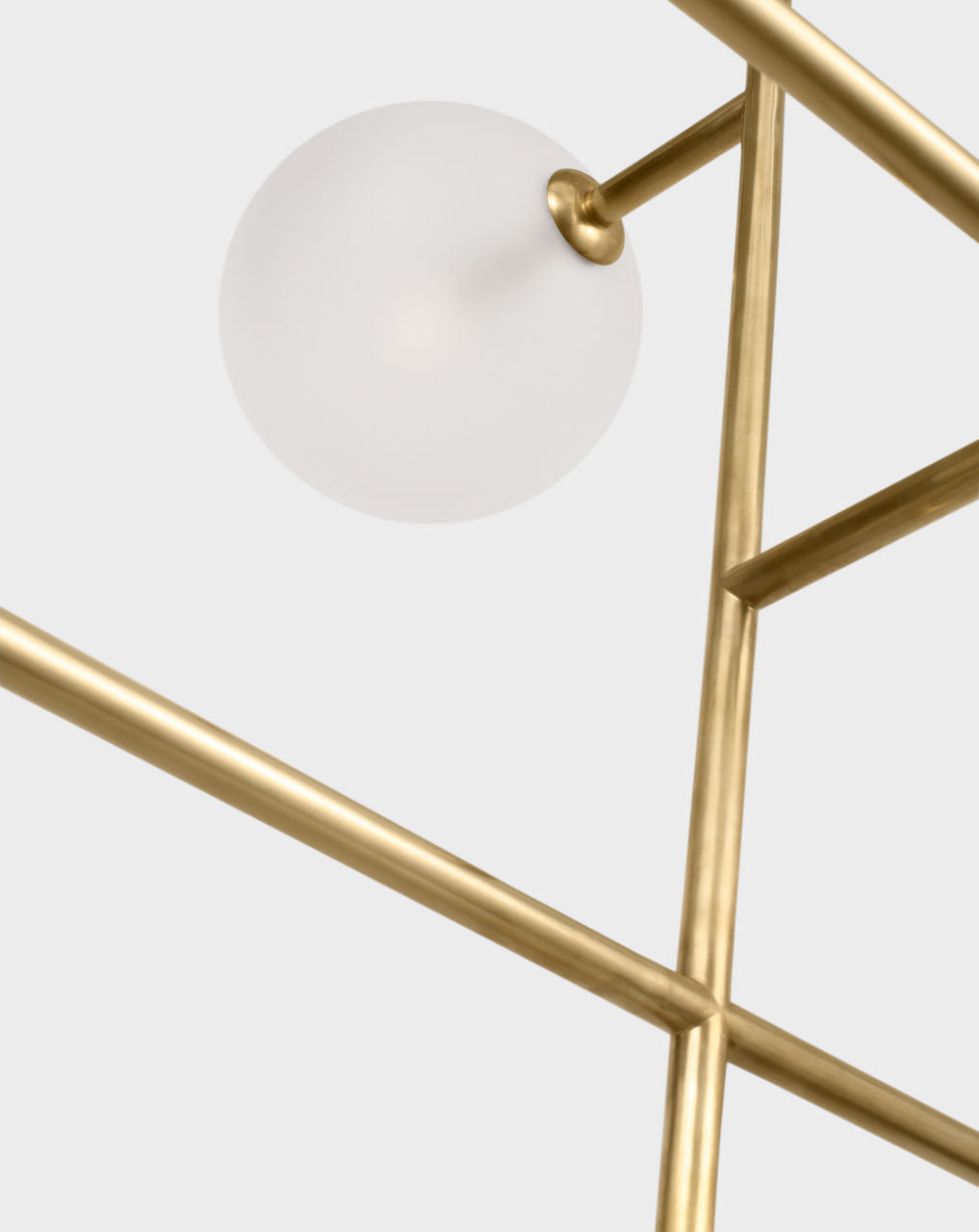 Linnea 59" Chandelier | Hand-Rubbed Antique Brass | Soft Etched Glass