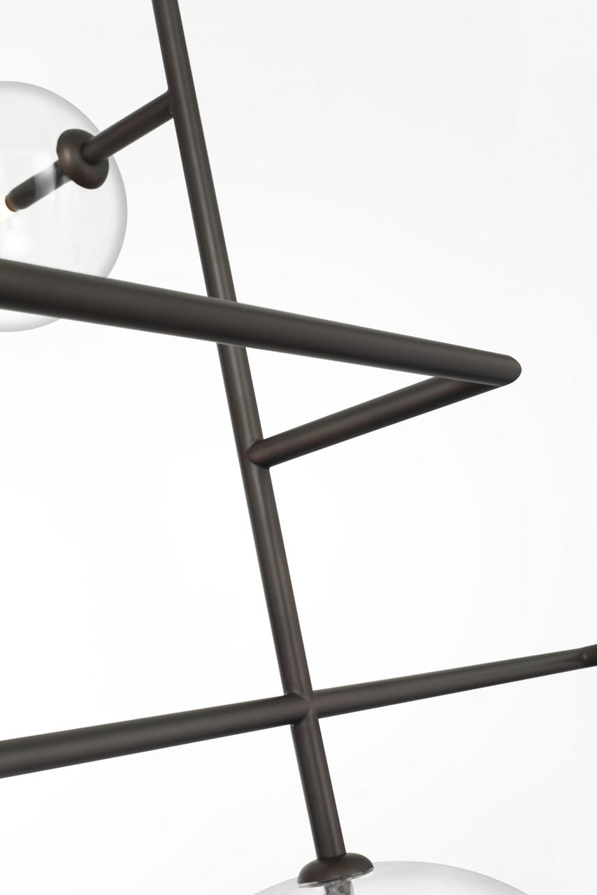Linnea 59" Chandelier | Modern Iron | Clear Glass