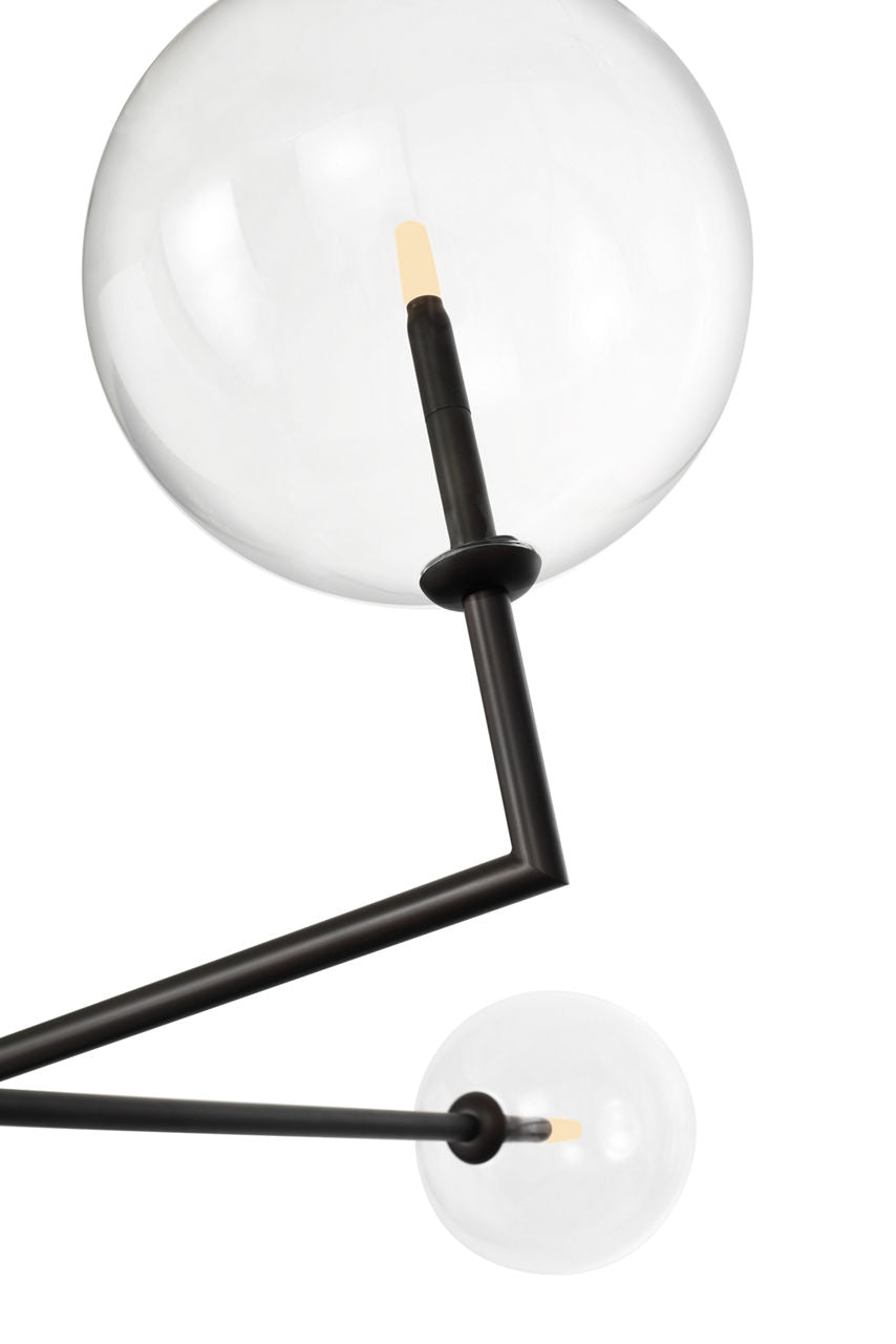 Linnea 59" Chandelier | Modern Iron | Clear Glass